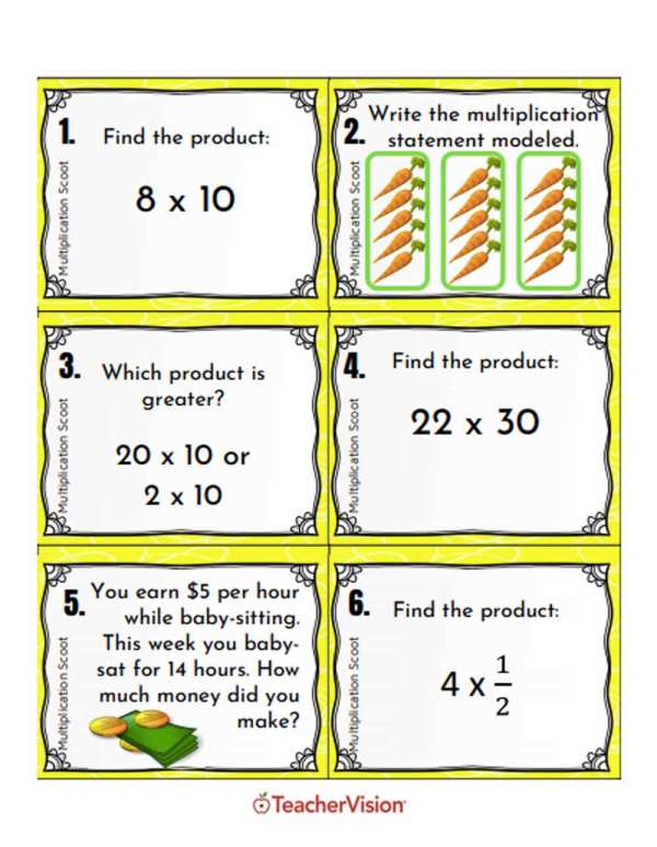 An interactive multiplication activity 